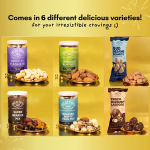 Delight Holi Gift Hamper | Roasted Dry fruits, Berries, Hazelnut Laddoo, & Holi Greeting Card