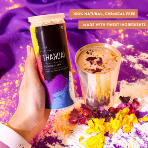 Festive Luxe Holi Gift Hamper | Roasted Dry Fruits, Healthy Snacks, Hazelnut Laddoo, Thandai Mix, Herbal Gulal & Holi Greeting Card