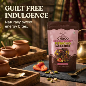 Choco Strawberry Pistachio Laddoos | Sugar-Free Energy Balls | High Protein Dry Fruit Laddu 150g