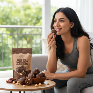 Premium Hazelnut Chocolate Laddoos | Sugar-Free Energy Balls | High Protein Dry Fruit Laddu | Natural & Gluten-Free | No Added Sugar | Pack of 15