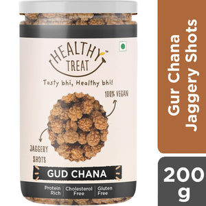 Healthy Treat gur Chana or Roasted chickpeas with natural pure jaggery, these are healthy diabetic friendly immunity shots which are protein rich and full of nutrients.