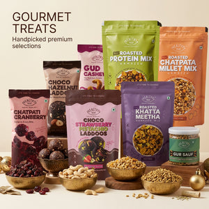 Perfect Jodi Bhaiya Bhabhi Rakhi Hamper with Lumba, 11 Items | Lumba Rakhi Pair, Roli Chawal, Scented Candle, Choco Laddoos, Gud Cashew, Khatta Meetha, Gud Saunf, Raksha Bandhan Jodi