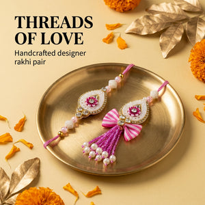 Pavitra Rishta Bhaiya Bhabhi Rakhi Gift Hamper | Premium Raksha Bandhan Gift Box with Roasted Almonds, Cashews, & Healthy Snacks, Designer Bhaiya Bhabhi Rakhi Pair, Roli Chawal