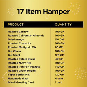 Super Snacker Premium Diwali Gift Box Hamper - Pack of 12 snacks, 4 diyas