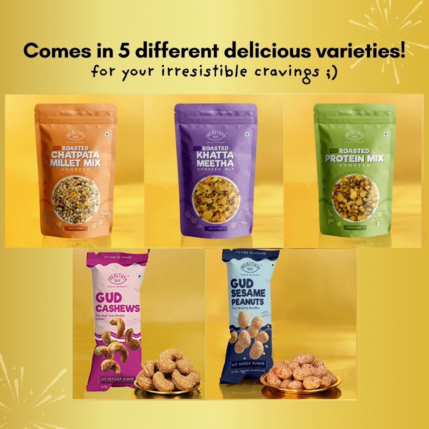 Colourful Holi Gift Hamper | Roasted Healthy Snacks, Thandai Mix, & Holi Greeting Card