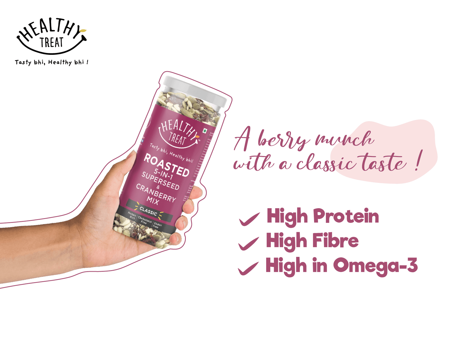 a berry munch with high protein high finre and high in omega 3