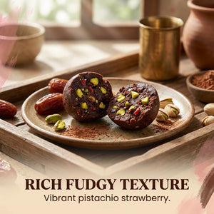 Choco Strawberry Pistachio Laddoos | Sugar-Free Energy Balls | High Protein Dry Fruit Laddu 150g