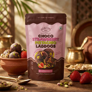 Choco Strawberry Pistachio Laddoos | Sugar-Free Energy Balls | High Protein Dry Fruit Laddu 150g