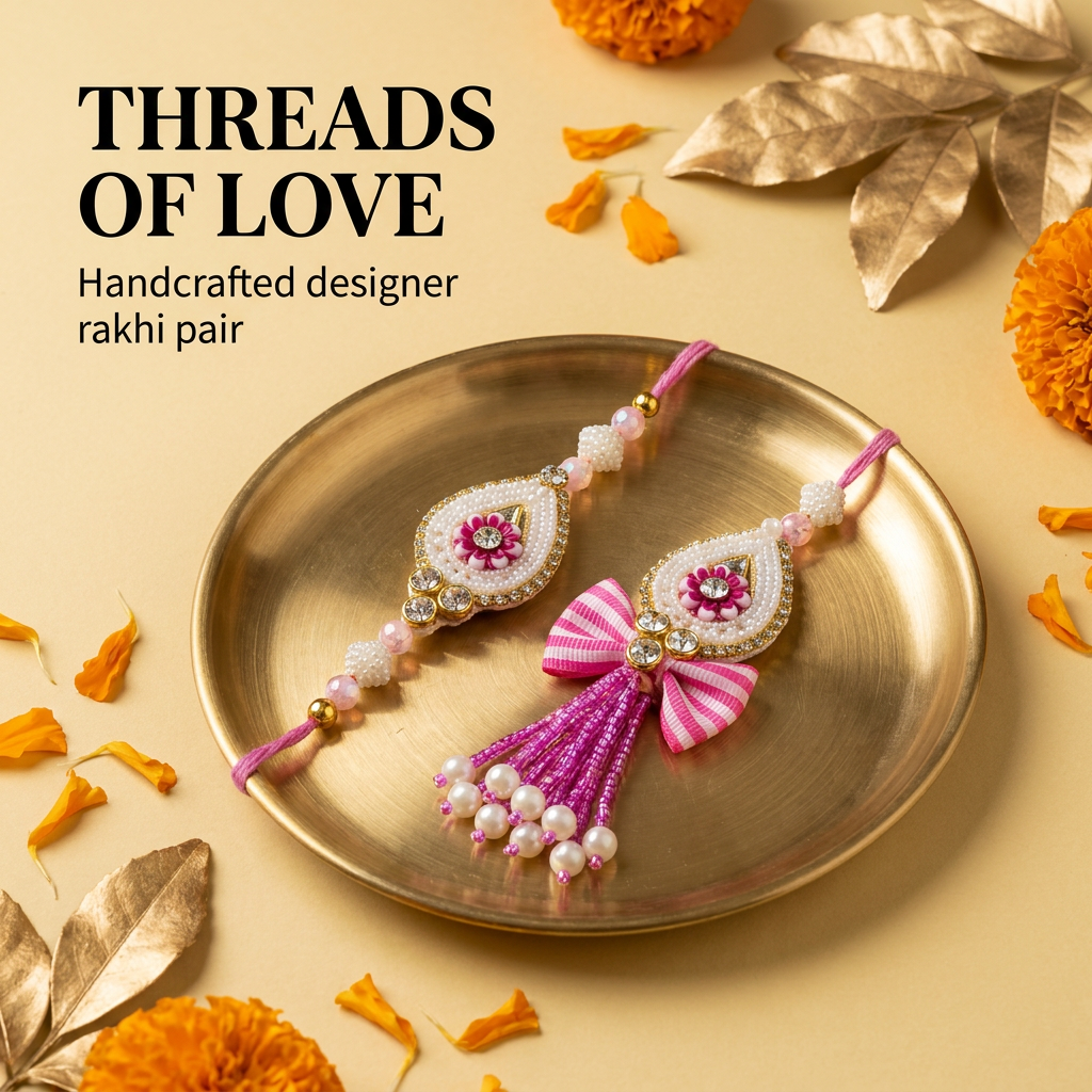 Anmol Tyohar Rakhi Gift Hamper | Premium Raksha Bandhan Gift Box with Roasted Cashews, Almonds, Pistachios, Raisins, Dried Mango, Chatpati Cranberry, Gud Sesame Peanut, Chocolate Hazelnut Laddoo, Handmade Rakhi Pair, Roli Chawal & Greeting Card
