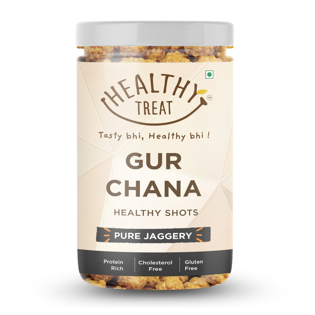 Healthy Treat Gur Chana or Roasted chickpeas with natural pure jaggery, these are healthy diabetic friendly immunity jaggery shots which are protein rich and full of nutrients.