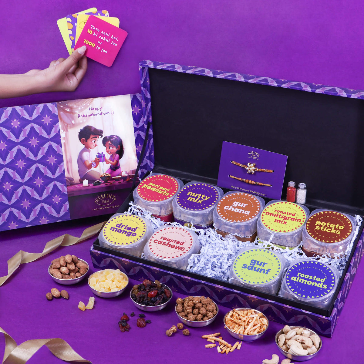 snacks rakhi gift hamper box