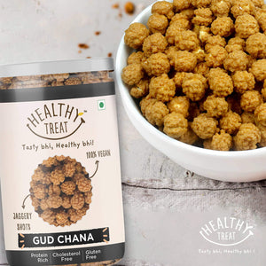 Healthy Treat Gud Chana or Roasted chickpeas with natural pure jaggery, these are healthy diabetic friendly immunity shots which are protein rich and full of nutrients.