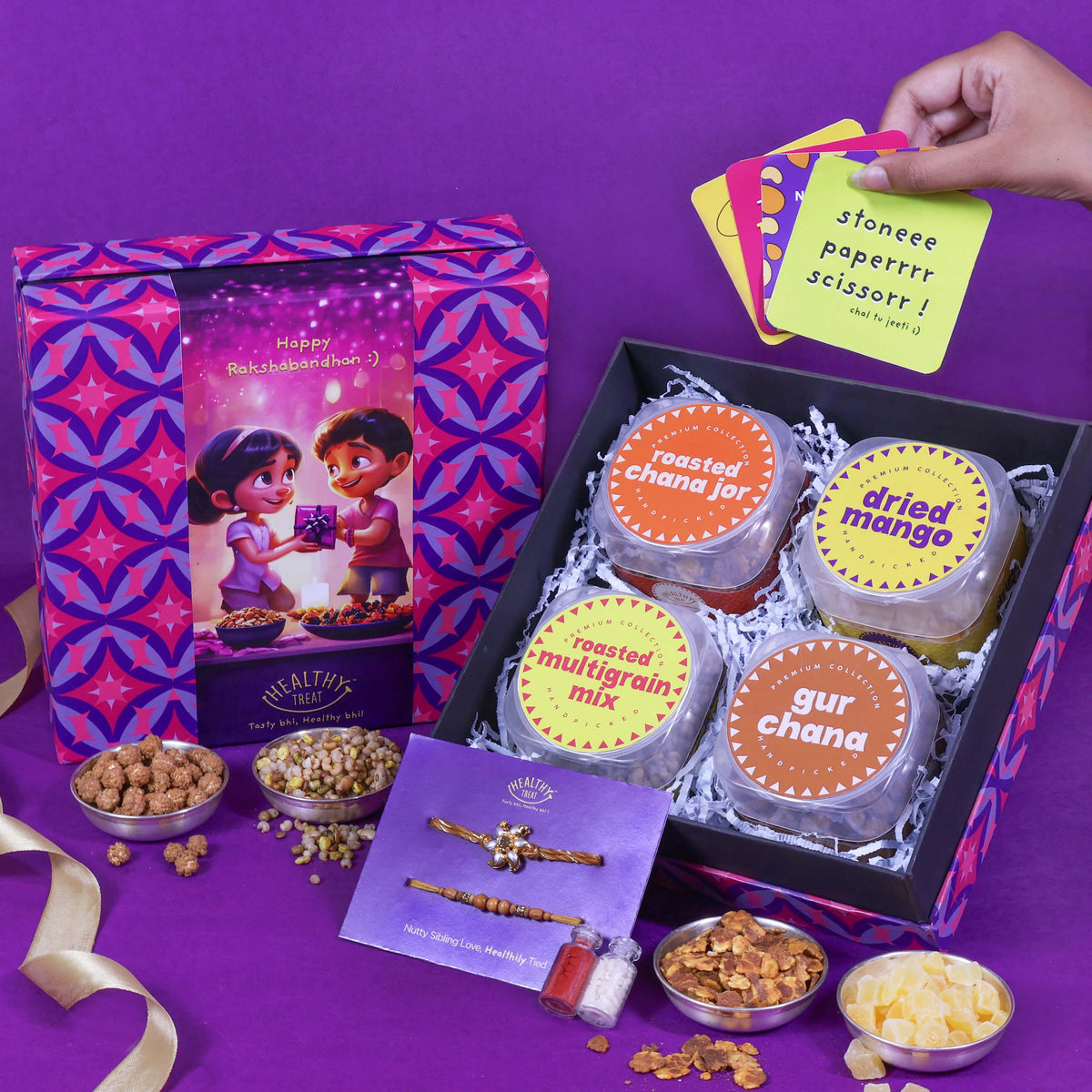 Rakhi Bliss Box Rakhi Gift Hamper by Healthy Treat - HEALTHY TREAT