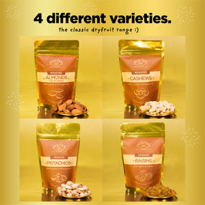 Heavenly Nut Mix Dryfruit Diwali Gift Hamper - Pack of 4 Dryfruits, 1 Card