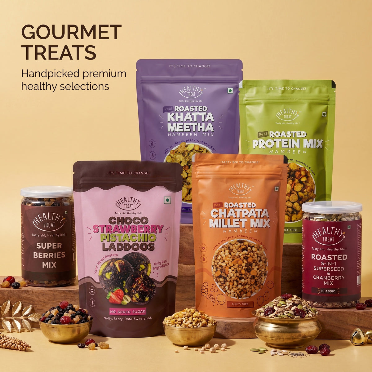 Pavitra Rishta Bhaiya Bhabhi Rakhi Gift Hamper | Premium Raksha Bandhan Gift Box with Roasted Almonds, Cashews, & Healthy Snacks, Designer Bhaiya Bhabhi Rakhi Pair, Roli Chawal