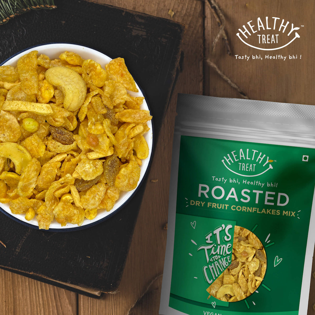 roasted dry fruit cornflakes mix