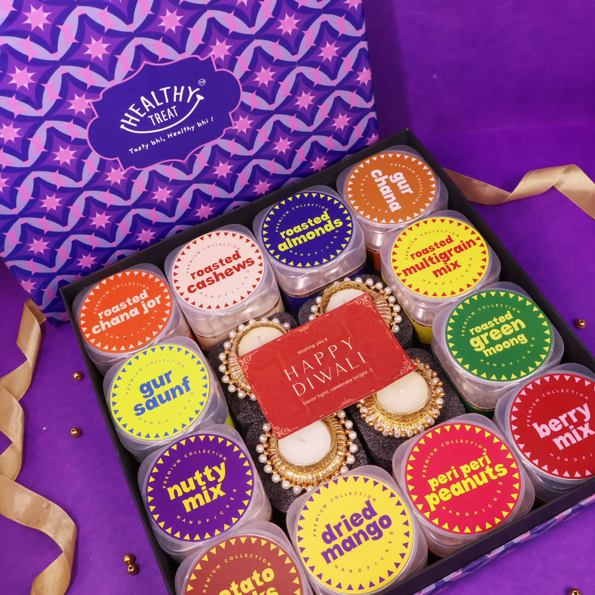 Super Snacker Super Snacker Premium Diwali Hamper - Roasted Snacks and Diyas ...