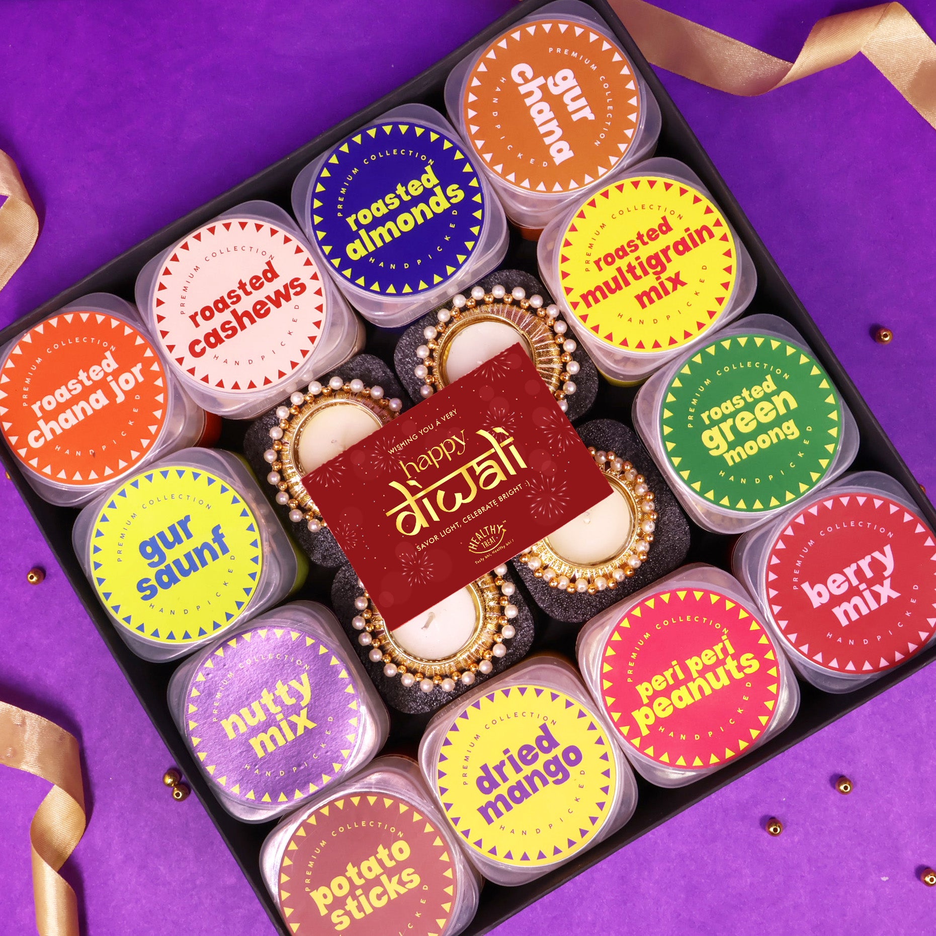 Super Snacker Super Snacker Premium Diwali Hamper - Roasted Snacks and Diyas ...