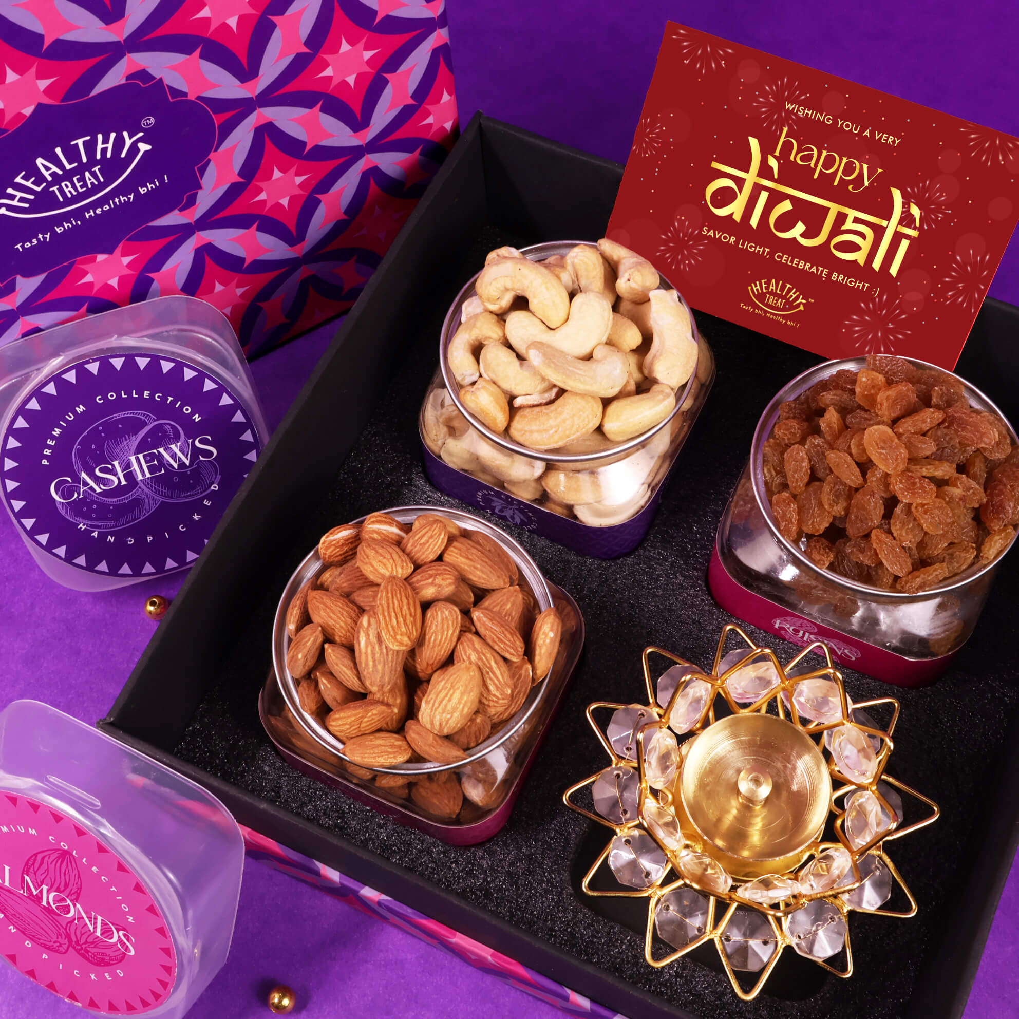 Utsav Premium Dry Fruit Diwali Gift box With Exclusive Brass Diya