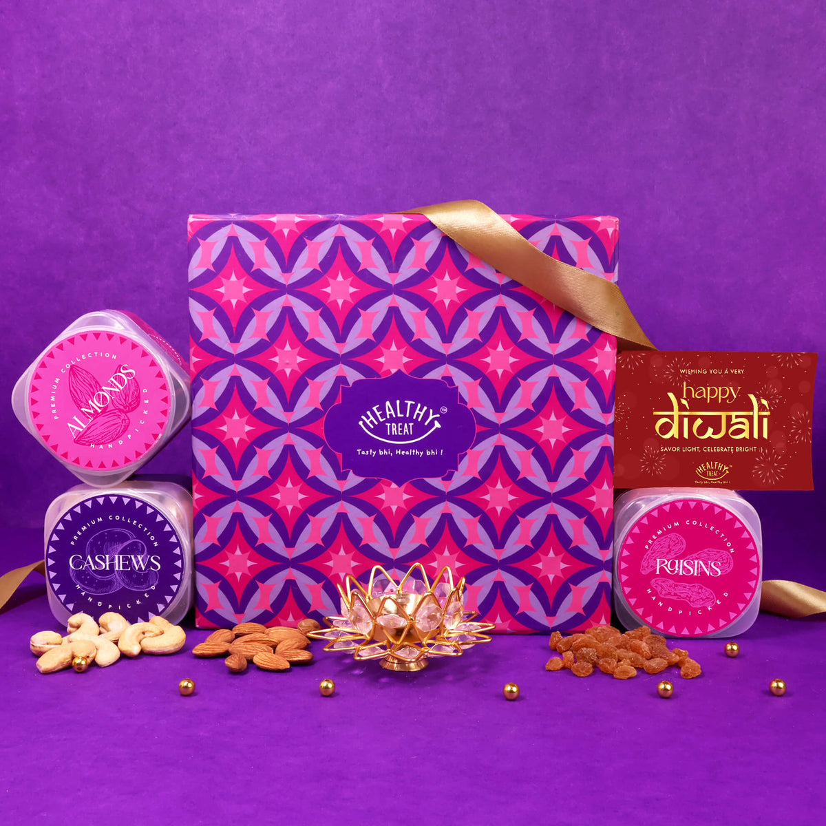 Utsav Premium Dry Fruit Diwali Gift box With Exclusive Brass Diya