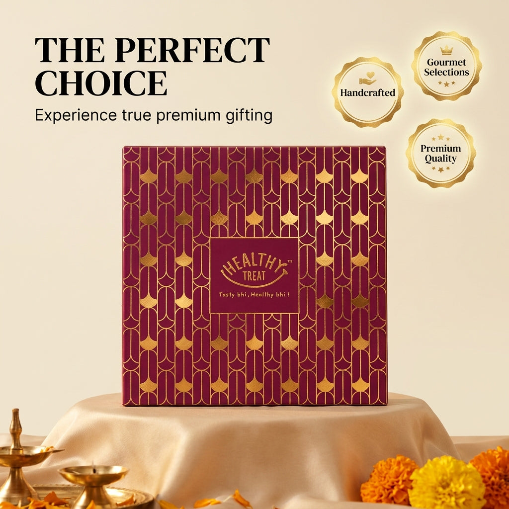 Utsav Rakhi Gift Hamper | Chatpati Cranberry, Dried Mango, Gud Sesame Peanut, Chocolate Hazelnut Laddoo, Scented Candle, Handmade Rakhi Pair, Roli Chawal & Greeting Card