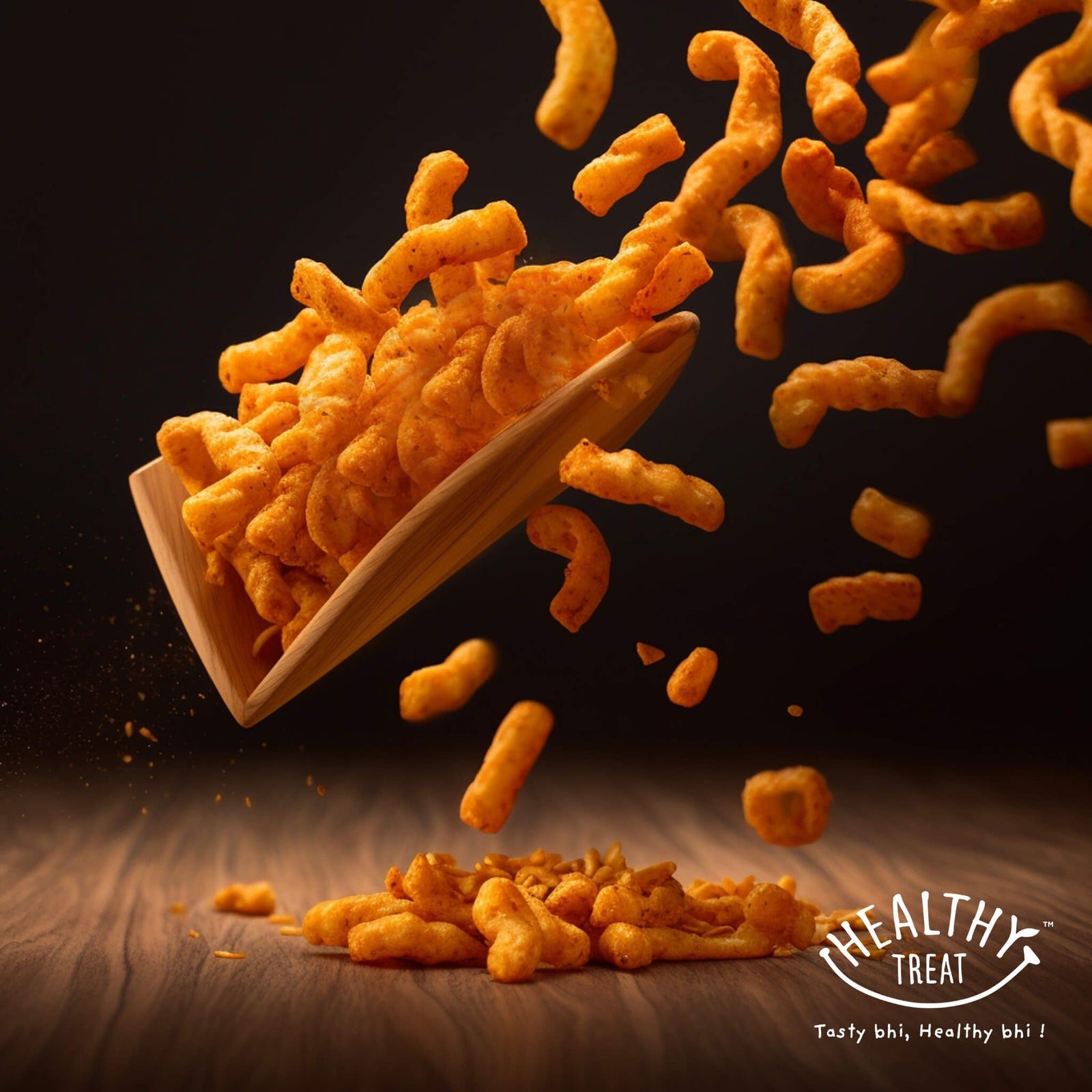 Healthy Treat 100% Roasted Crispy Sticks Masala are made of real corn puffs, are crunchy, healthy and oil free and great snacks for kids, they are better than fried kurkure chips.