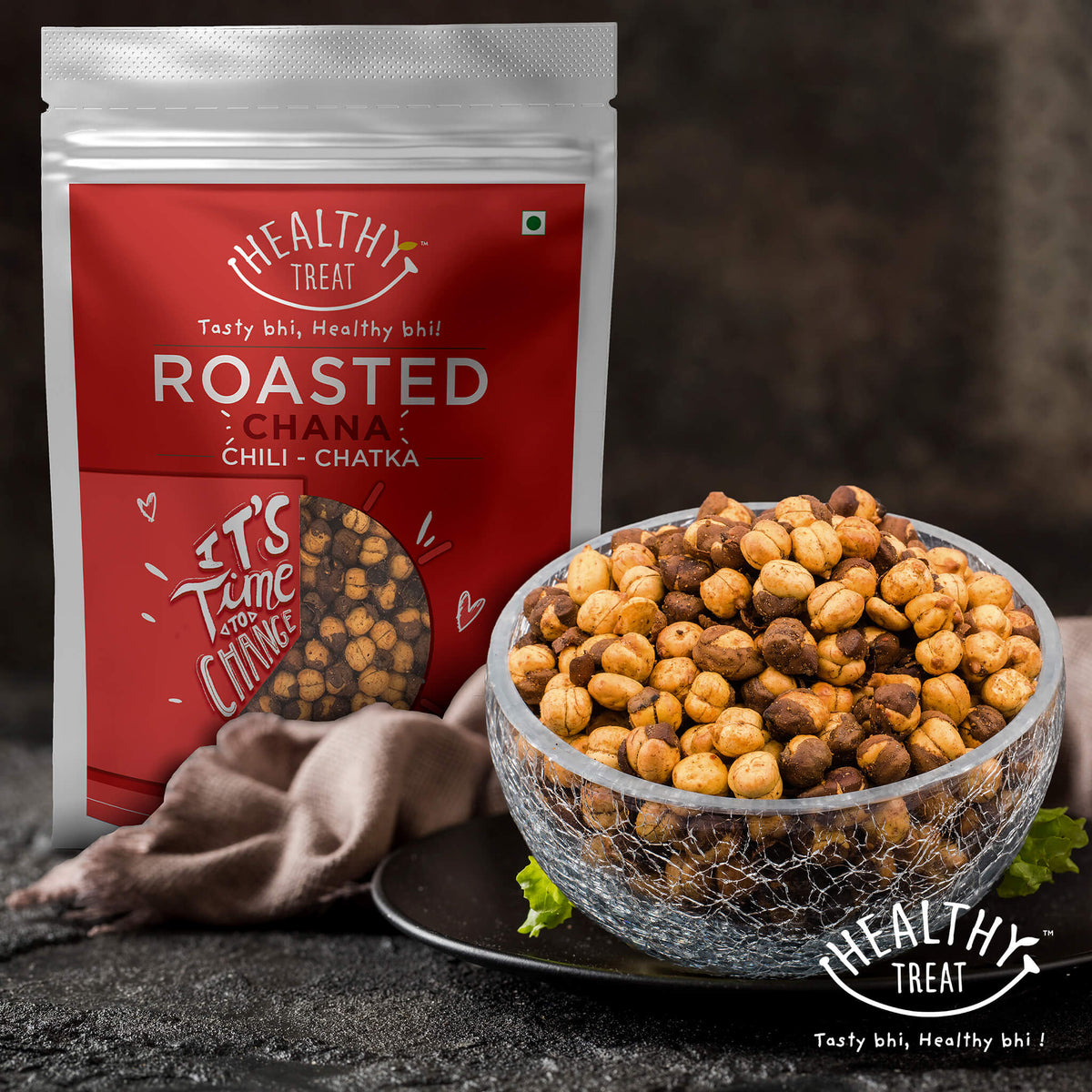 Roasted chana Chilli chatka by Healthy Treat | PRotein Rich | 200g