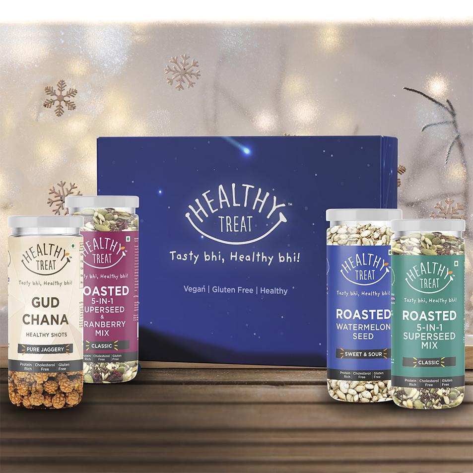 Festive Gift Box - Pack of 4 Healthy Snacks.